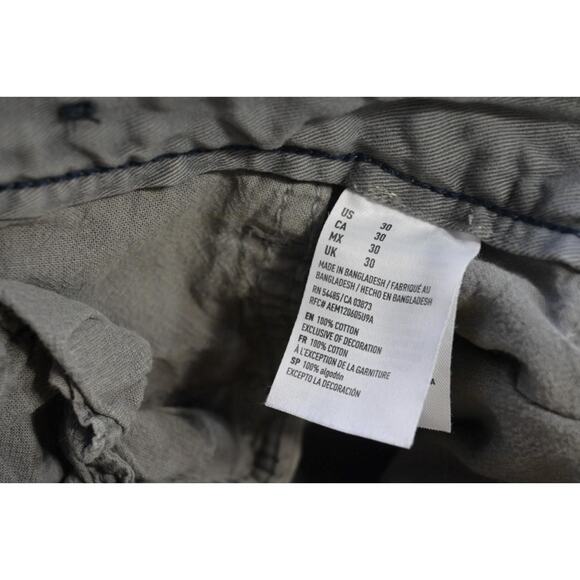 American Eagle Khaki Chino Shorts Rugged Classic Fit Prep 10" INS Mens Sz 30 - Picture 6 of 8